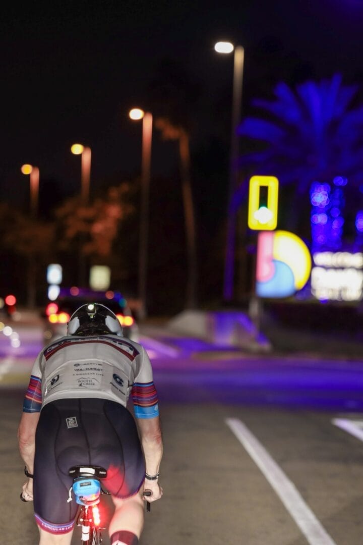 Cyclist at night